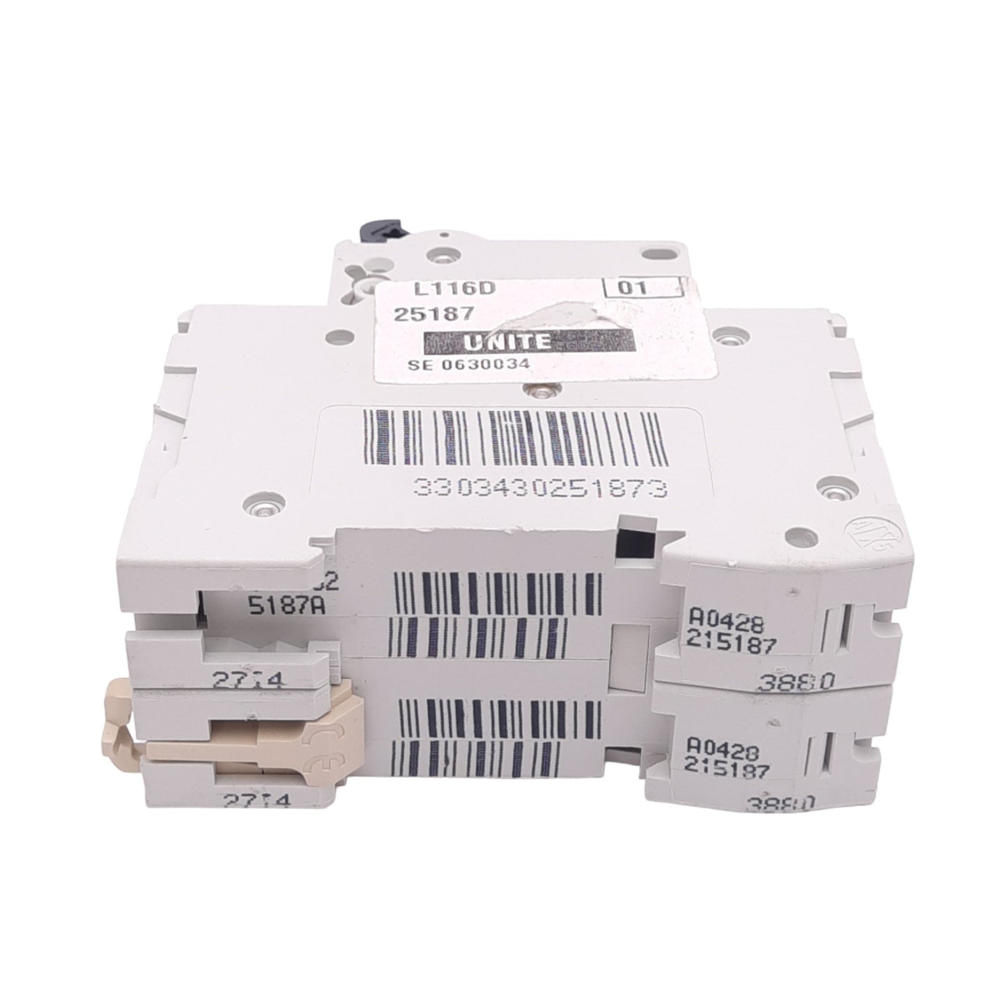 Used Merlin Gerin 25187 C60H-2P-6A-D Circuit Breaker, 2-Pole, 6A, 400VAC, DIN Rail