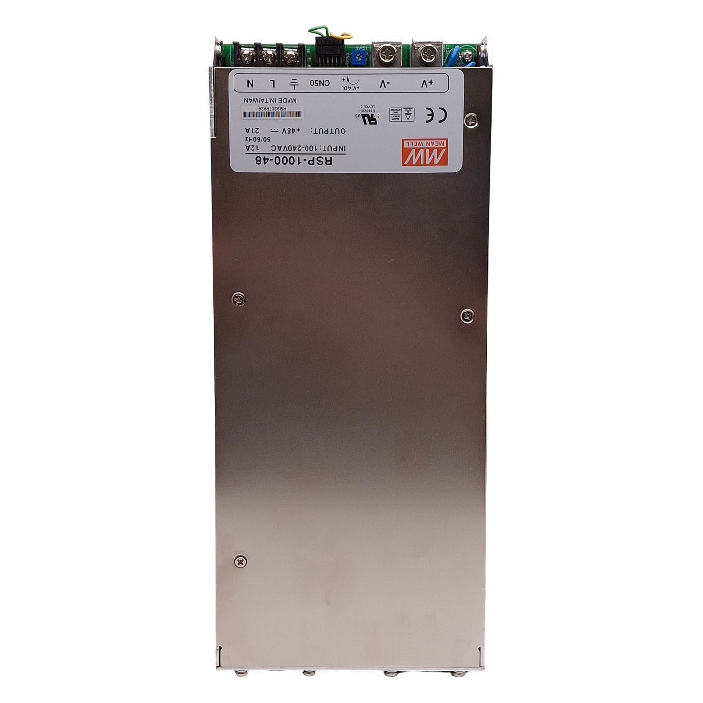 Used Mean Well RSP-1000-48 Power Supply 1000W, 100-240VAC 12A Input, 48VDC 21A Output