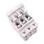 Used Siemens 3NW7 030 Fuse Holder, 3-Pole, 10x38, 690VAC 32A Max, DIN Rail, *Chipped