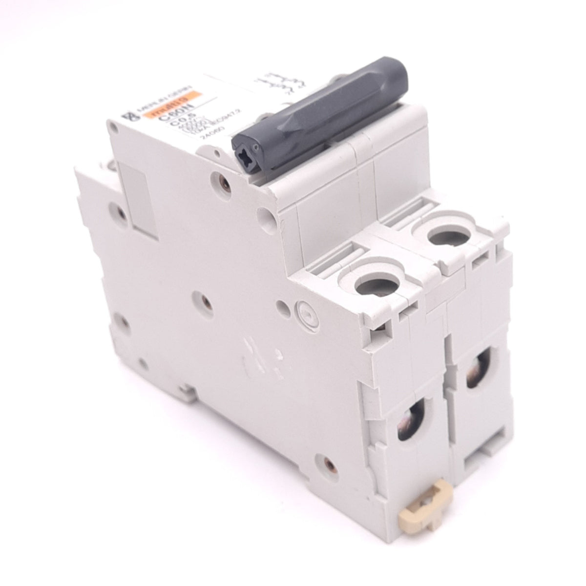 Used Merlin Gerin 24060 C60N-2P-0.5A-C Circuit Breaker, 2-Pole, 0.5A, 400V, DIN Rail