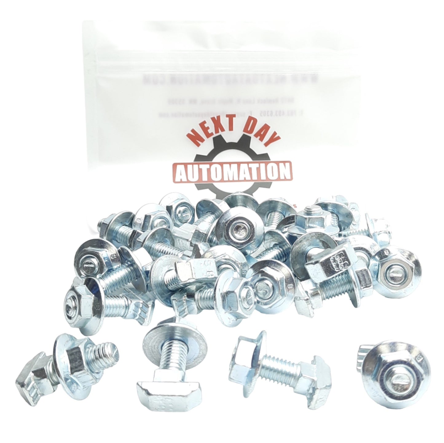 Used Lot of 30 Bosch 3842528718 Drop in T Head Bolts W/ Flange Nut, M8 x 25mm L
