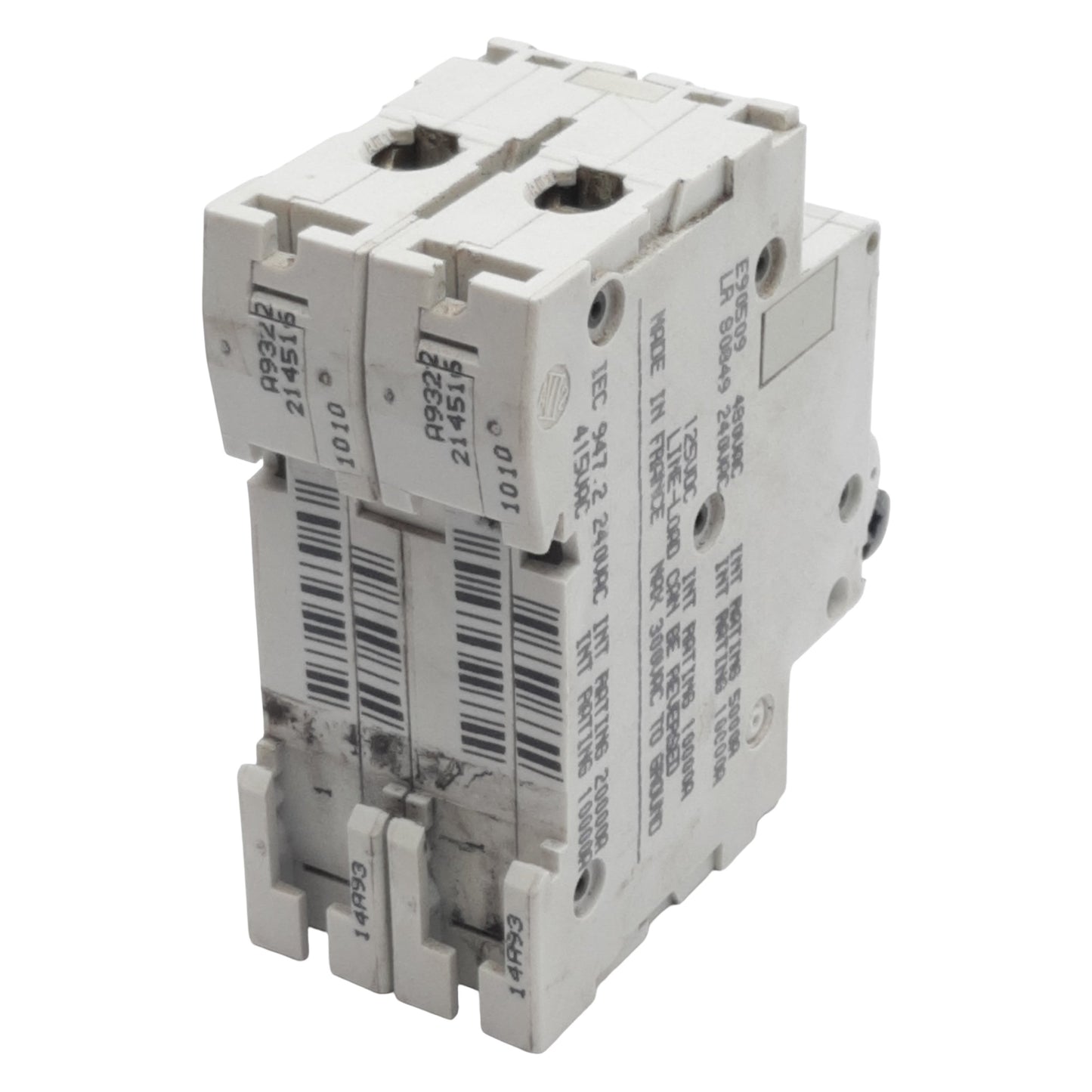 Used Merlin Gerin 24516 Circuit Breaker, 2-Pole, 1A 480VAC, D-Trip, DIN Rail