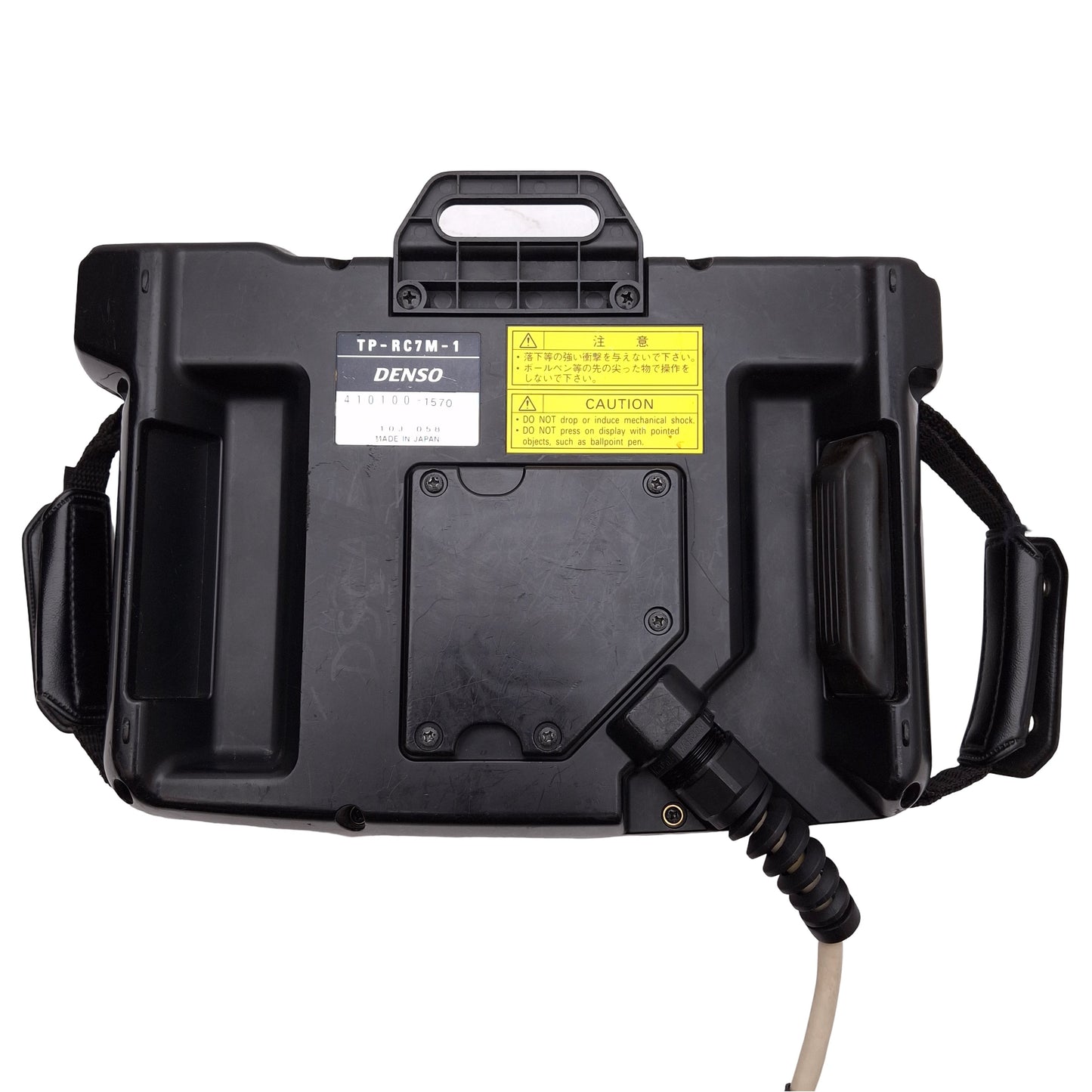 Used Denso TP-RC7M-1 Robot Teaching Pendant w/ Key & Cable, 7.5in, 24VDC *Scratched*