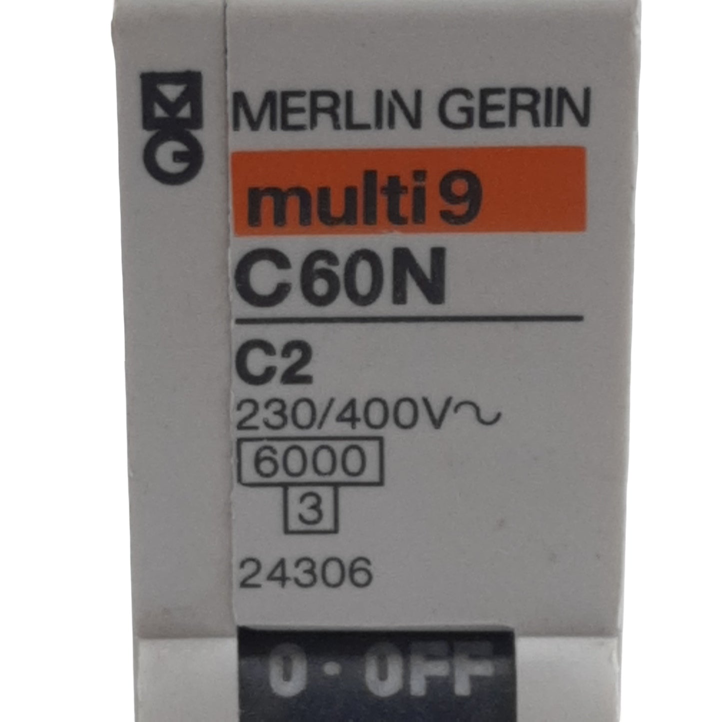 Used Lot of 2 Merlin Gerin 24306 Circuit Breaker, 1-Pole, 2A 230/400VAC, DIN Rail