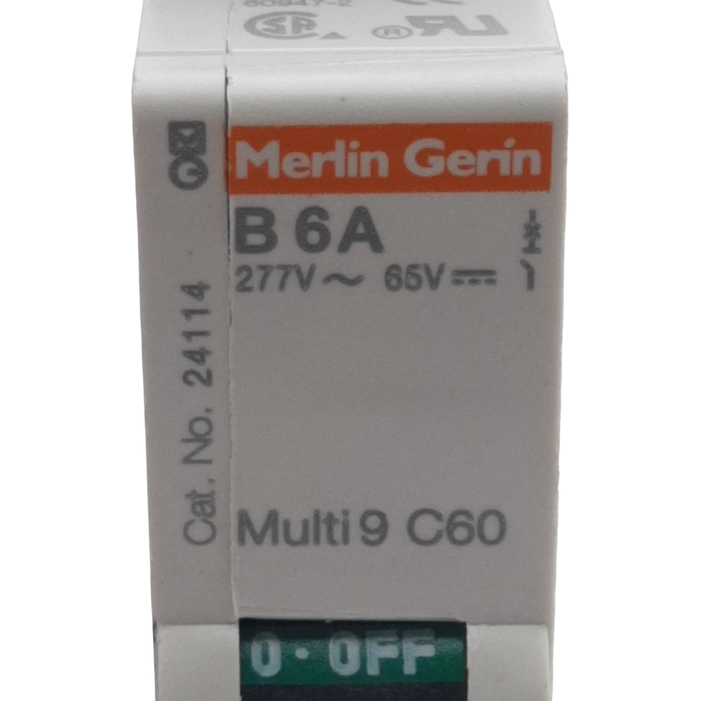 Used Lot of 2 Merlin Gerin 24114 Circuit Breaker, 1-Pole, 6A 277VAC/65VDC, DIN Rail