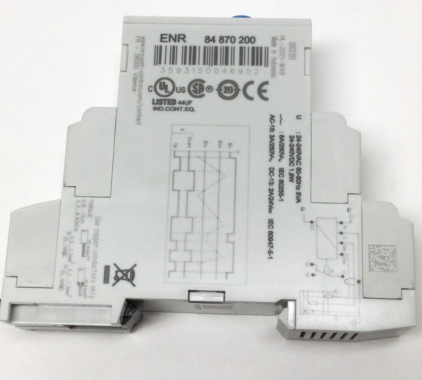 Used Crouzet 84870200 ENR Liquid Level UP/DOWN Monitoring Relay, 24-240V, 8A SPDT