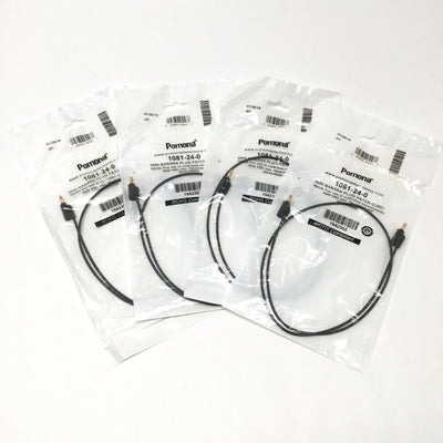 New Lot of 4 Pomona 1081-24-0 Stackable Mini Banana Plug Patch Cords, Black, 24" L
