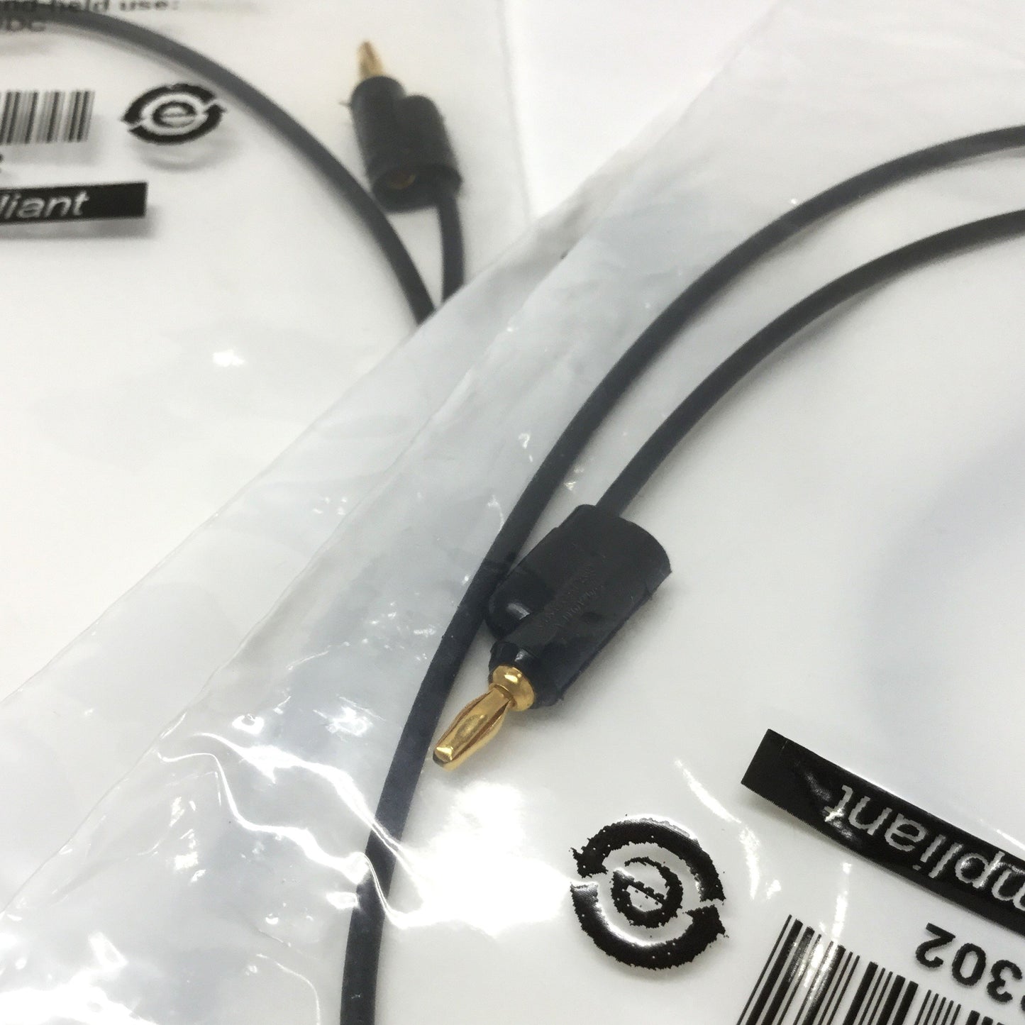 New Lot of 4 Pomona 1081-24-0 Stackable Mini Banana Plug Patch Cords, Black, 24" L