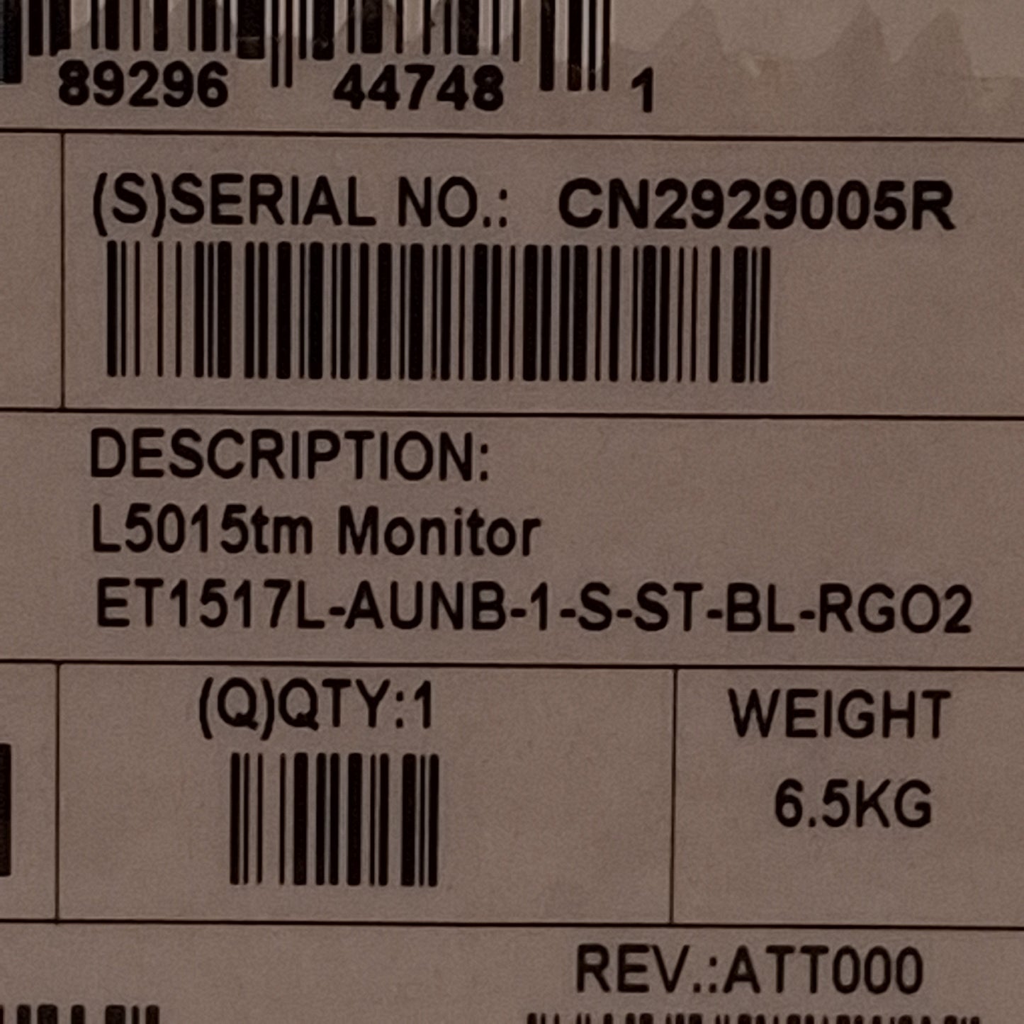 Open box HP L5015TM Touchscreen Monitor, 15in 1024x768 4:3, USB, VGA, 100-240VAC