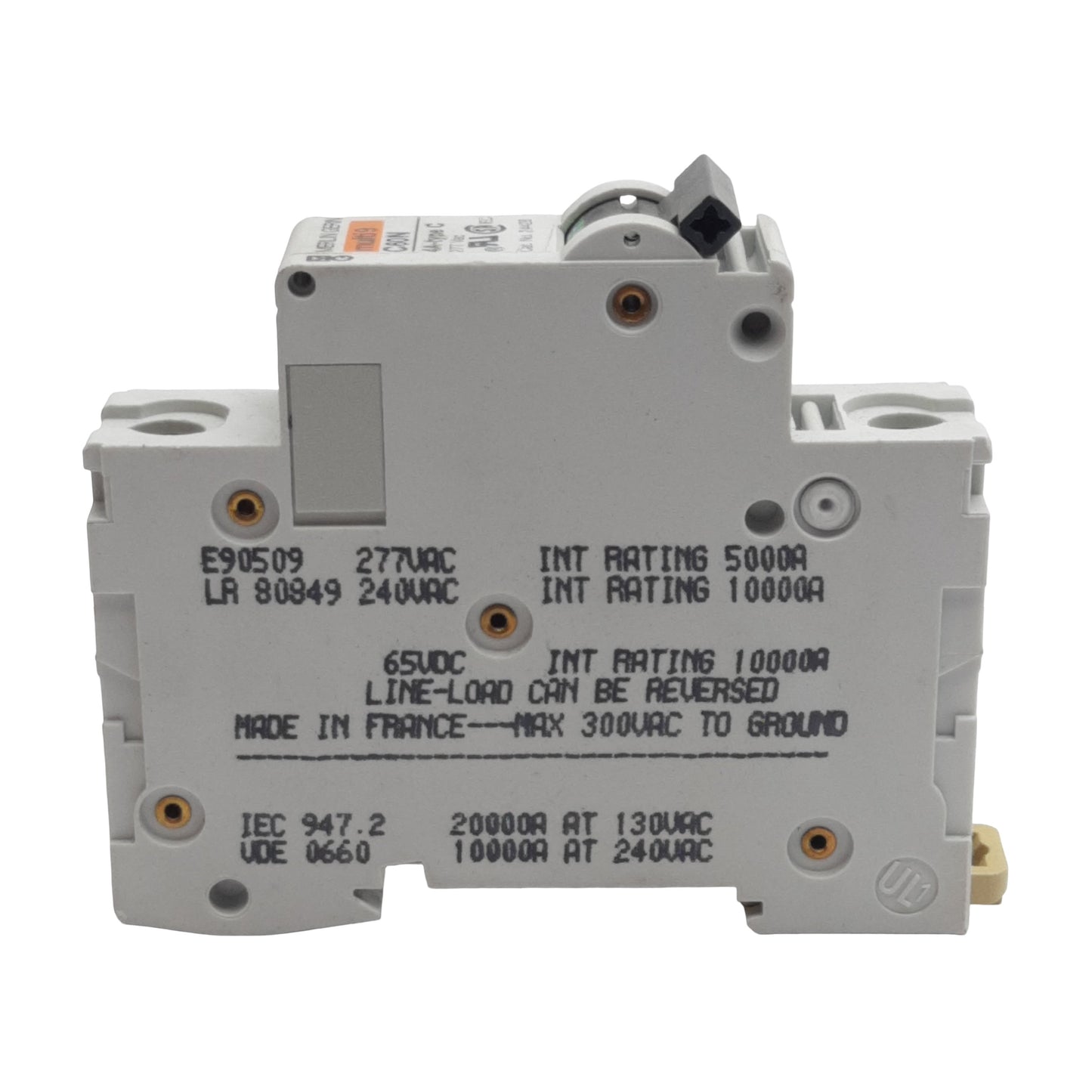 Used Lot of 2 Merlin Gerin 24428 Circuit Breaker 1-Pole, 4A 277VAC, C-Curve, DIN Rail