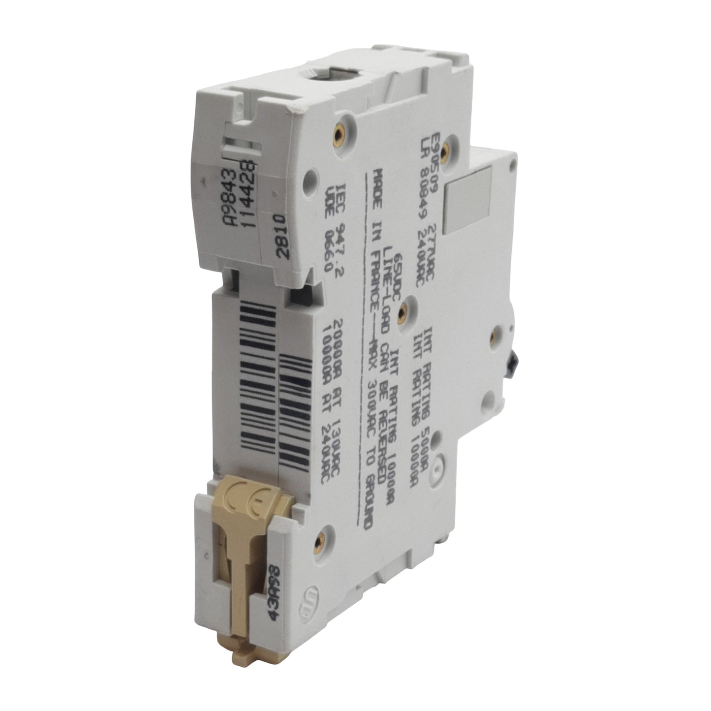 Used Lot of 2 Merlin Gerin 24428 Circuit Breaker 1-Pole, 4A 277VAC, C-Curve, DIN Rail