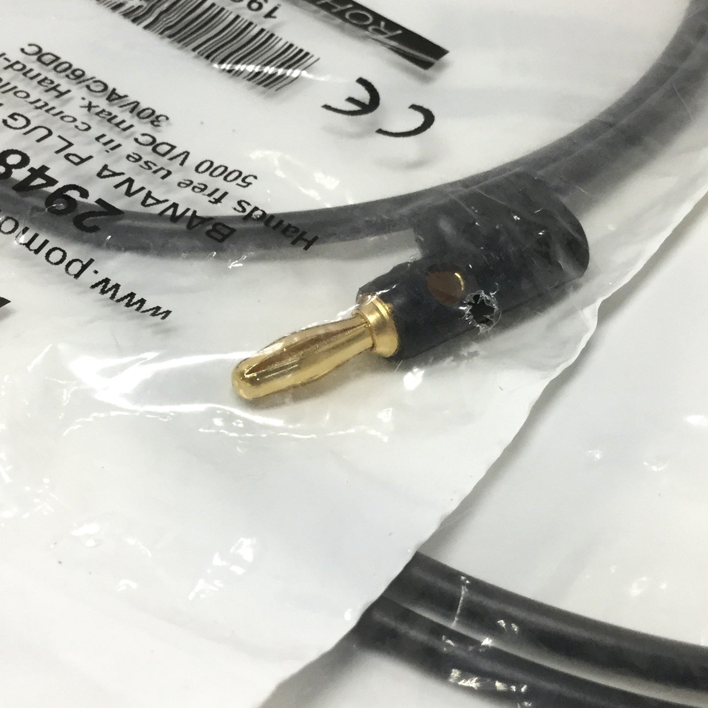 New Lot of 4 Pomona 2948-24-0 Stackable Banana Plug Patch Cord Test Lead, Black, 24"