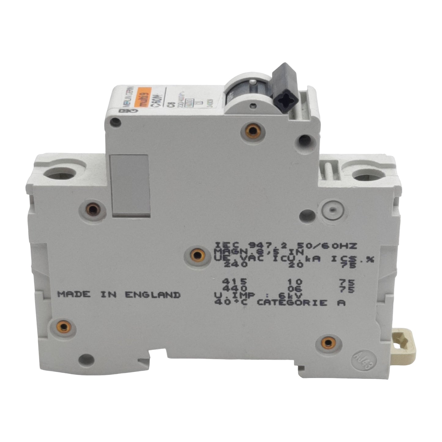 Used Lot of 2 Merlin Gerin 24309 Circuit Breaker, 1-Pole, 6A 230/400VAC, DIN Rail