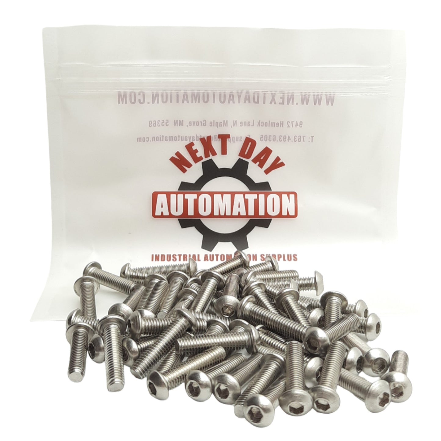 Used Lot of 50 80/20 17-6325 Stainless Steel Button Head Socket Cap Screw, M6 x 25mm