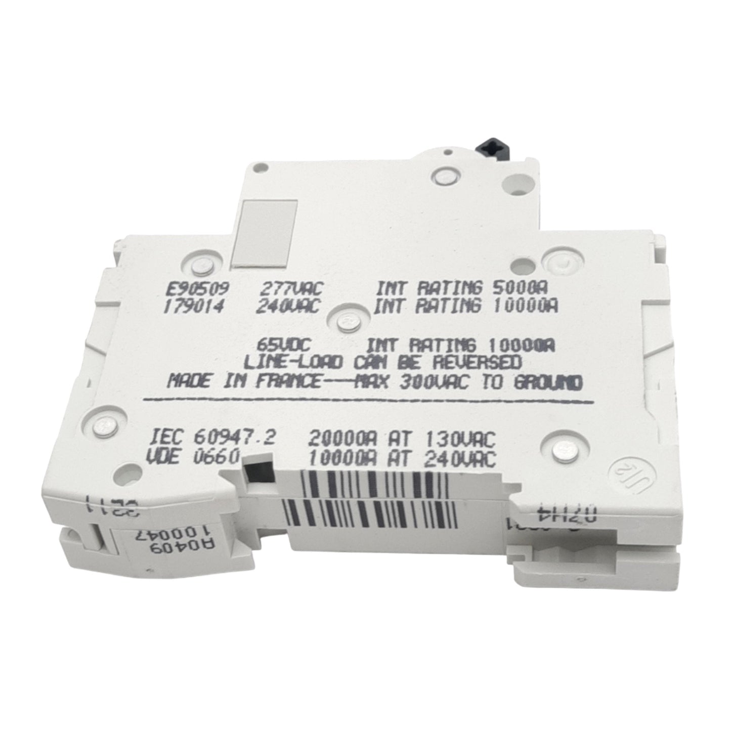 Used Merlin Gerin 17414 C60N-1P-5A-C Circuit Breaker, 277VAC/65VDC Max, 5A, DIN Rail