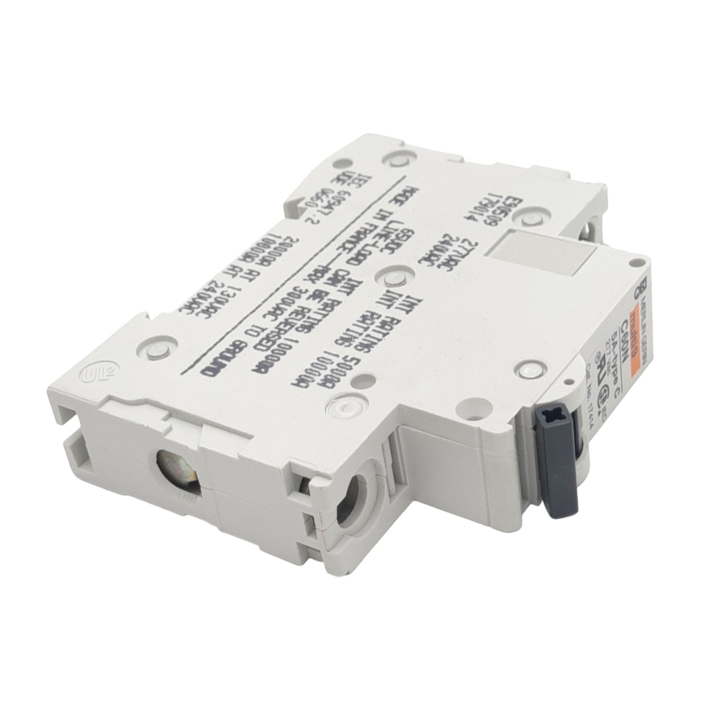 Used Merlin Gerin 17414 C60N-1P-5A-C Circuit Breaker, 277VAC/65VDC Max, 5A, DIN Rail