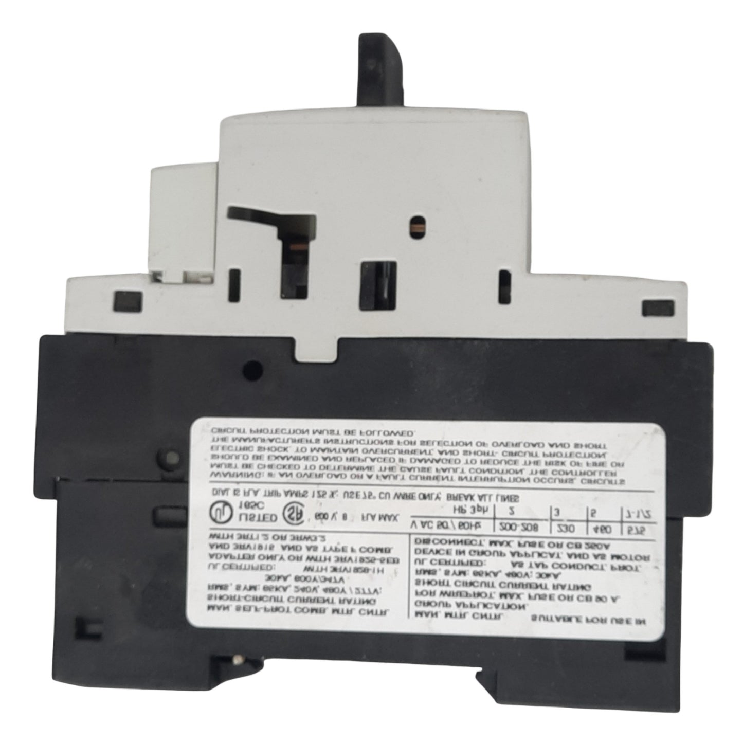 Used Siemens 3RV1021-1HA15 Motor Starter, 5.5-8A, 1NO 1NC Aux, 690VAC Max, DIN Rail