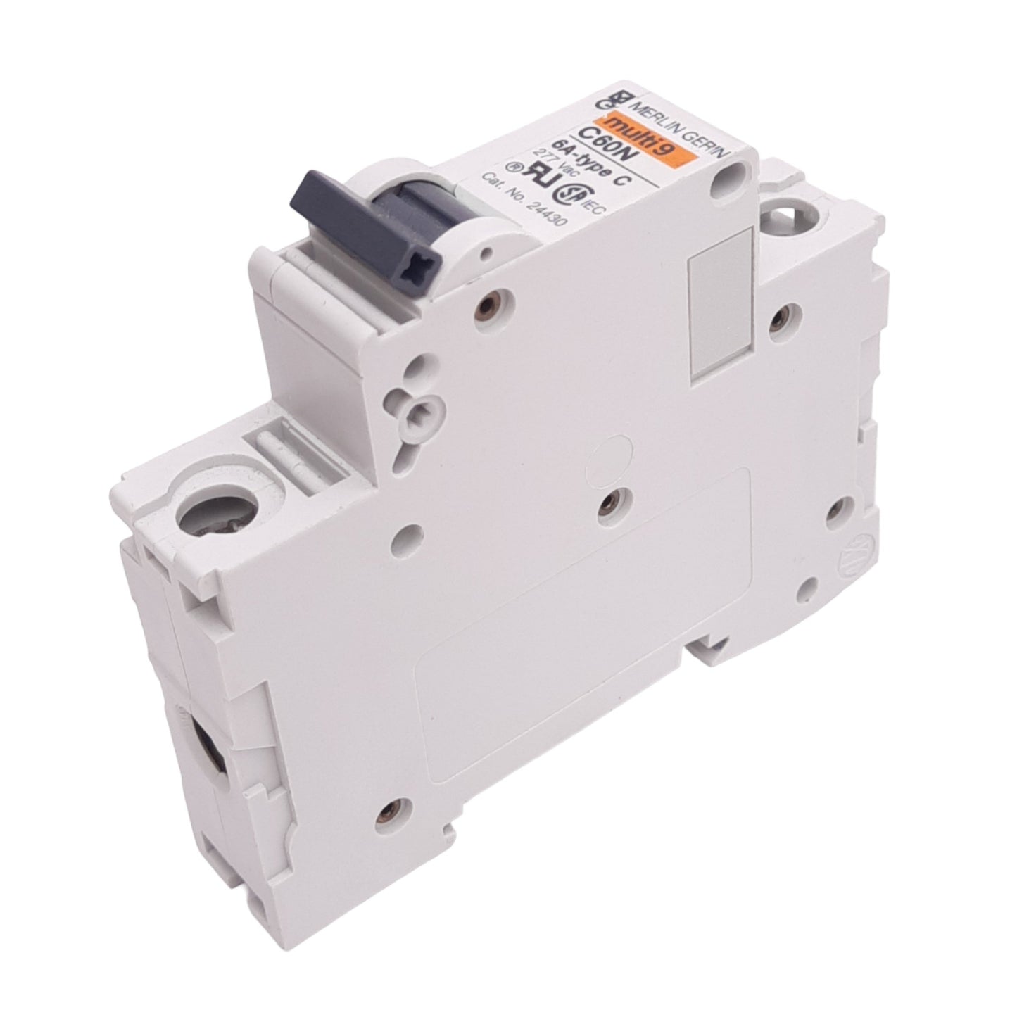 Used Merlin Gerin 24430 C60N-1P-6A-C Circuit Breaker, 277VAC Max, 6A, DIN Rail