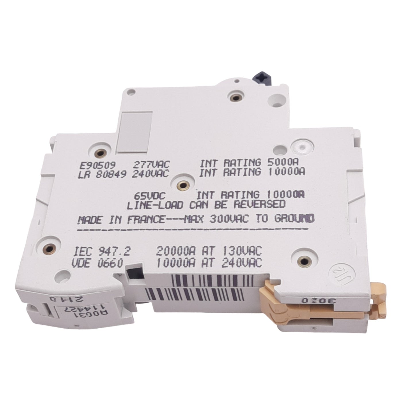 Used Merlin Gerin 24427 C60N-1P-3A-C Circuit Breaker, 277VAC Max, 3A, DIN Rail