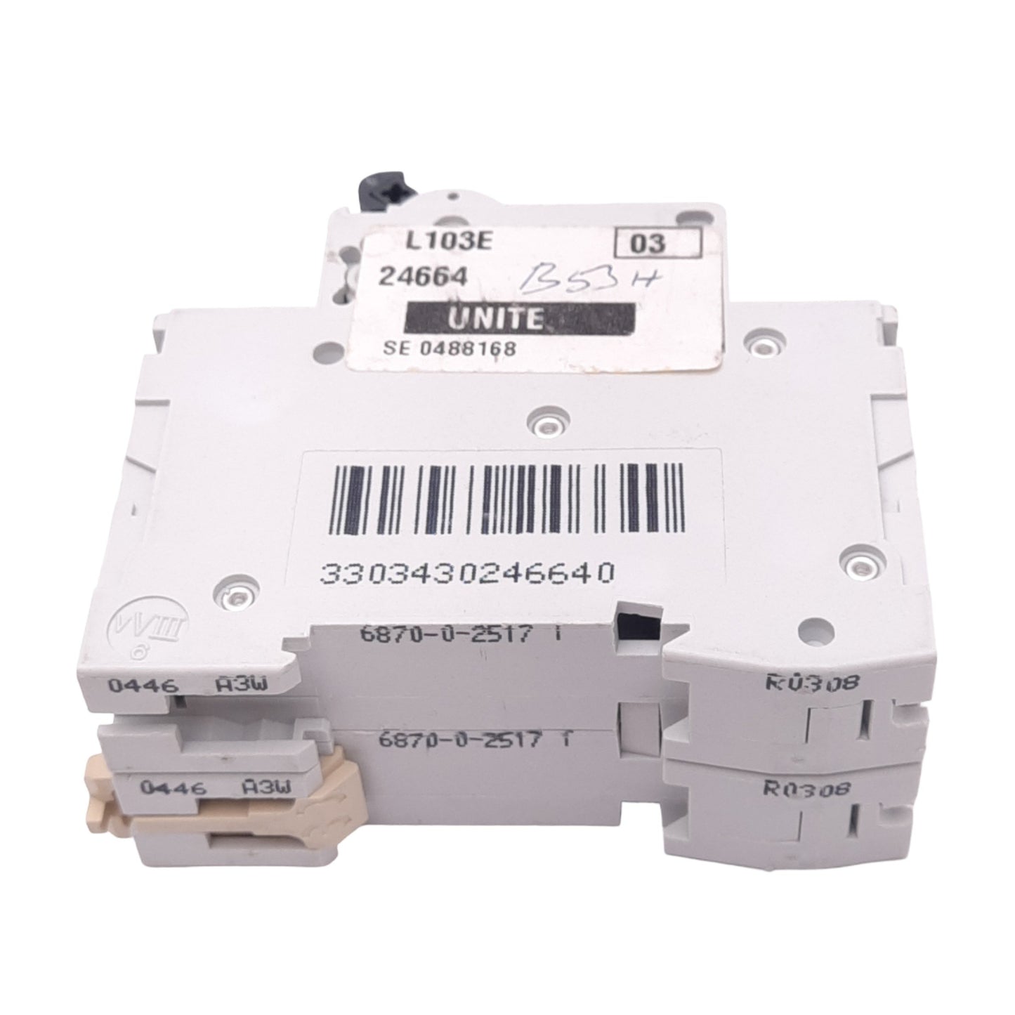 Used Merlin Gerin 24664 C60N-2P-40A-D Circuit Breaker, 400VAC Max, 40A, DIN Rail