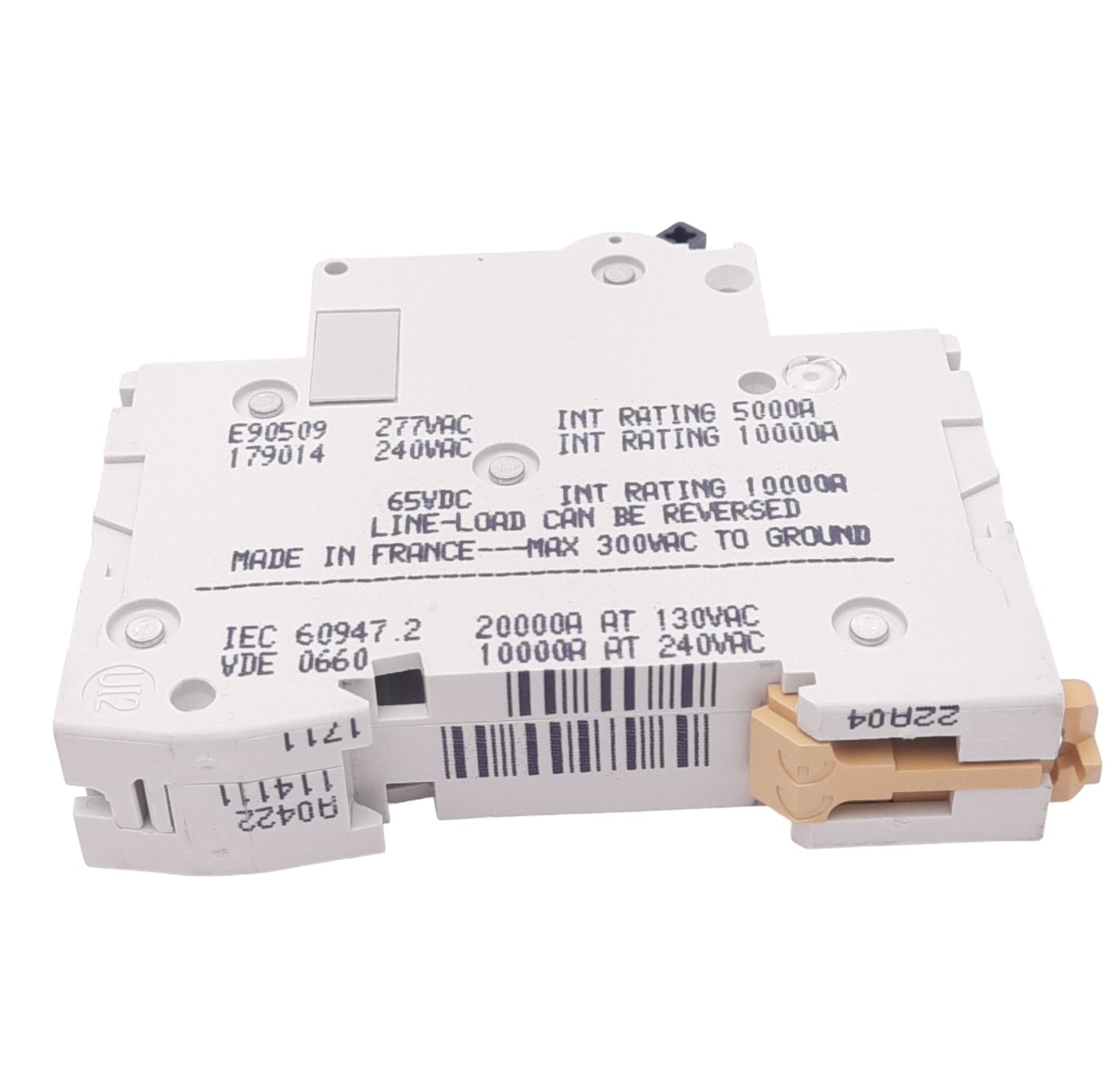 Used Merlin Gerin 24111 C60N-1P-2A-B Circuit Breaker, 277VAC Max, 2A, DIN Rail