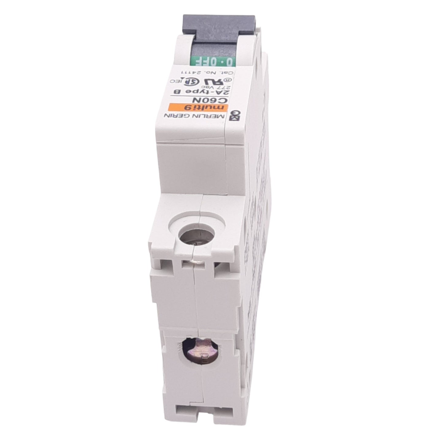 Used Merlin Gerin 24111 C60N-1P-2A-B Circuit Breaker, 277VAC Max, 2A, DIN Rail