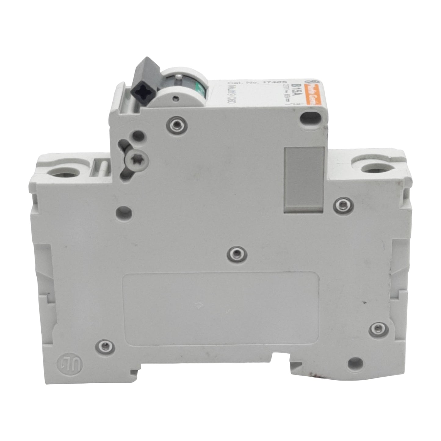 Used Merlin Gerin 17406 Circuit Breaker, 1-Pole, 15A 277VAC/65VDC, B-Curve, DIN Rail