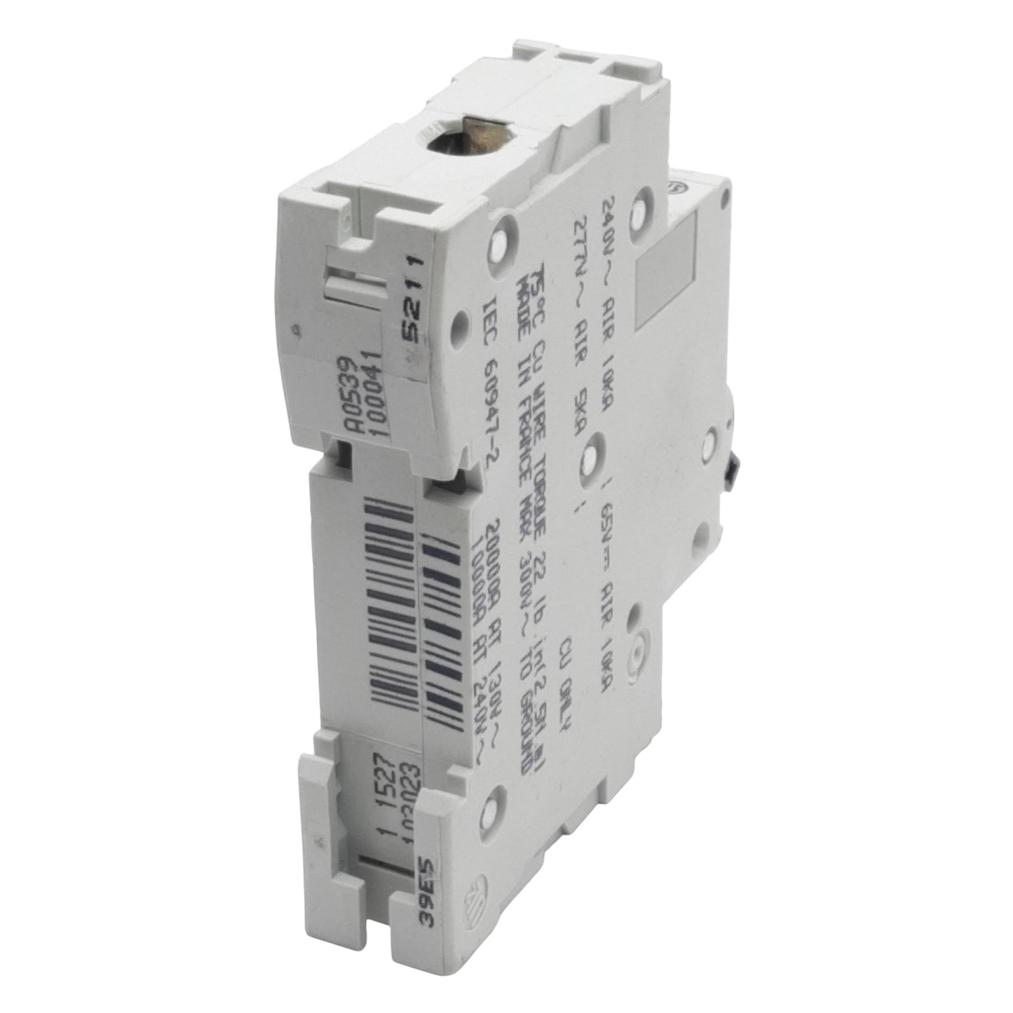 Used Merlin Gerin 17406 Circuit Breaker, 1-Pole, 15A 277VAC/65VDC, B-Curve, DIN Rail