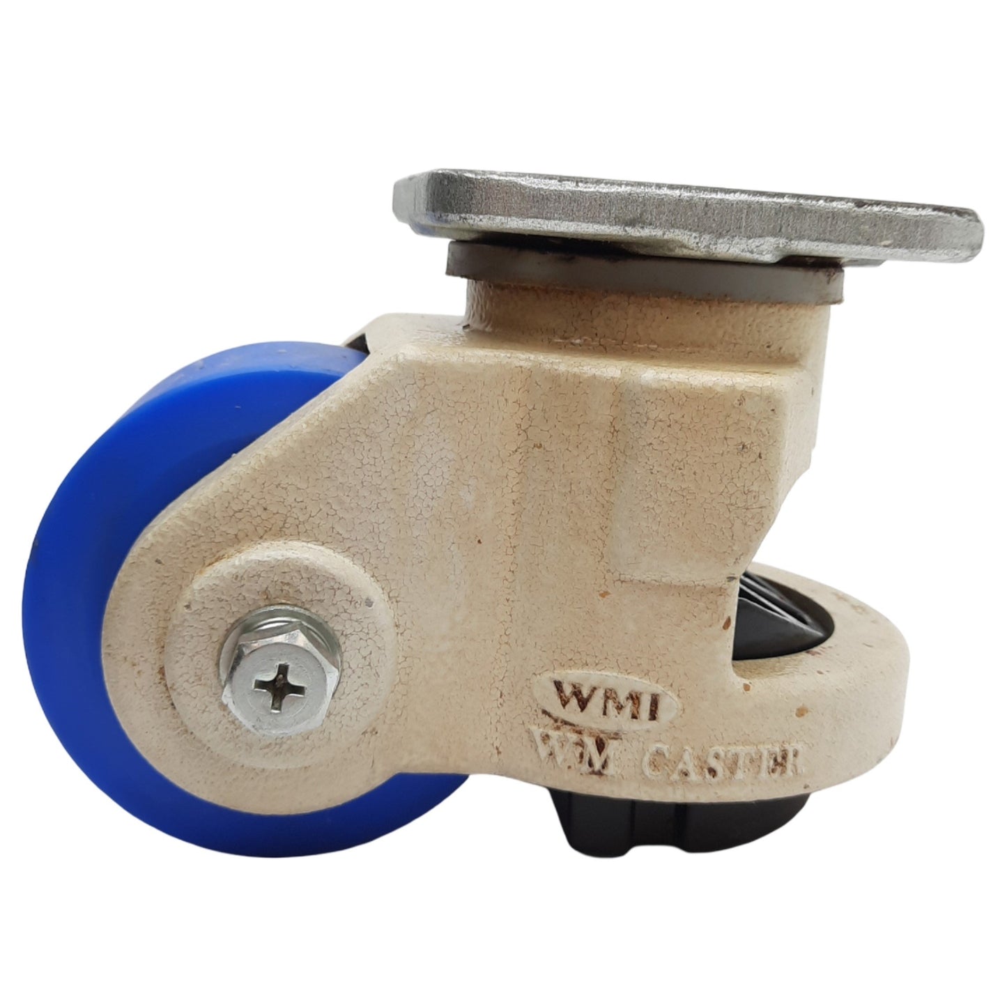Used WM Caster WMIW-150PF Leveling Caster 3,000lbs Load, ø3.6 Wheel, 4xø0.5in Holes