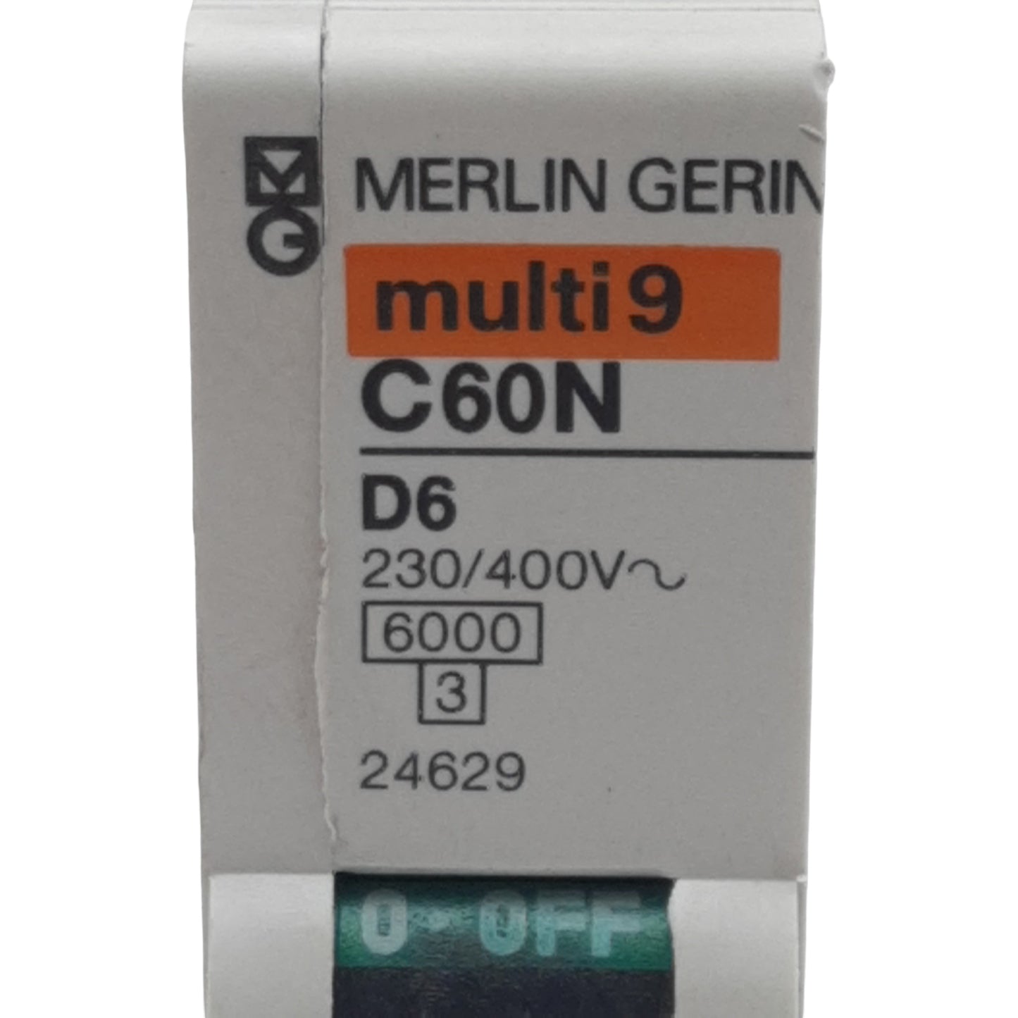 Used Merlin Gerin 24629 C60N Circuit Breaker 1-Pole, 6A 230/400VAC, D-Curve, DIN Rail