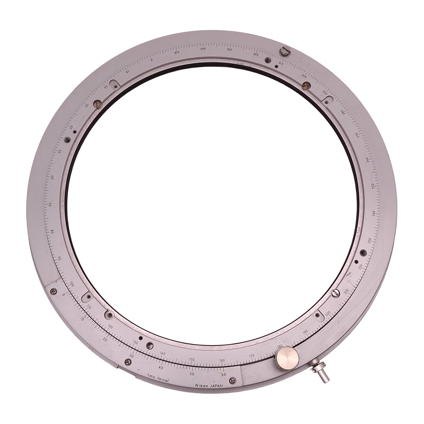 Used Nikon Rotary Screen Mounting Ring For V-12A Profile Projector, 1min Vernier