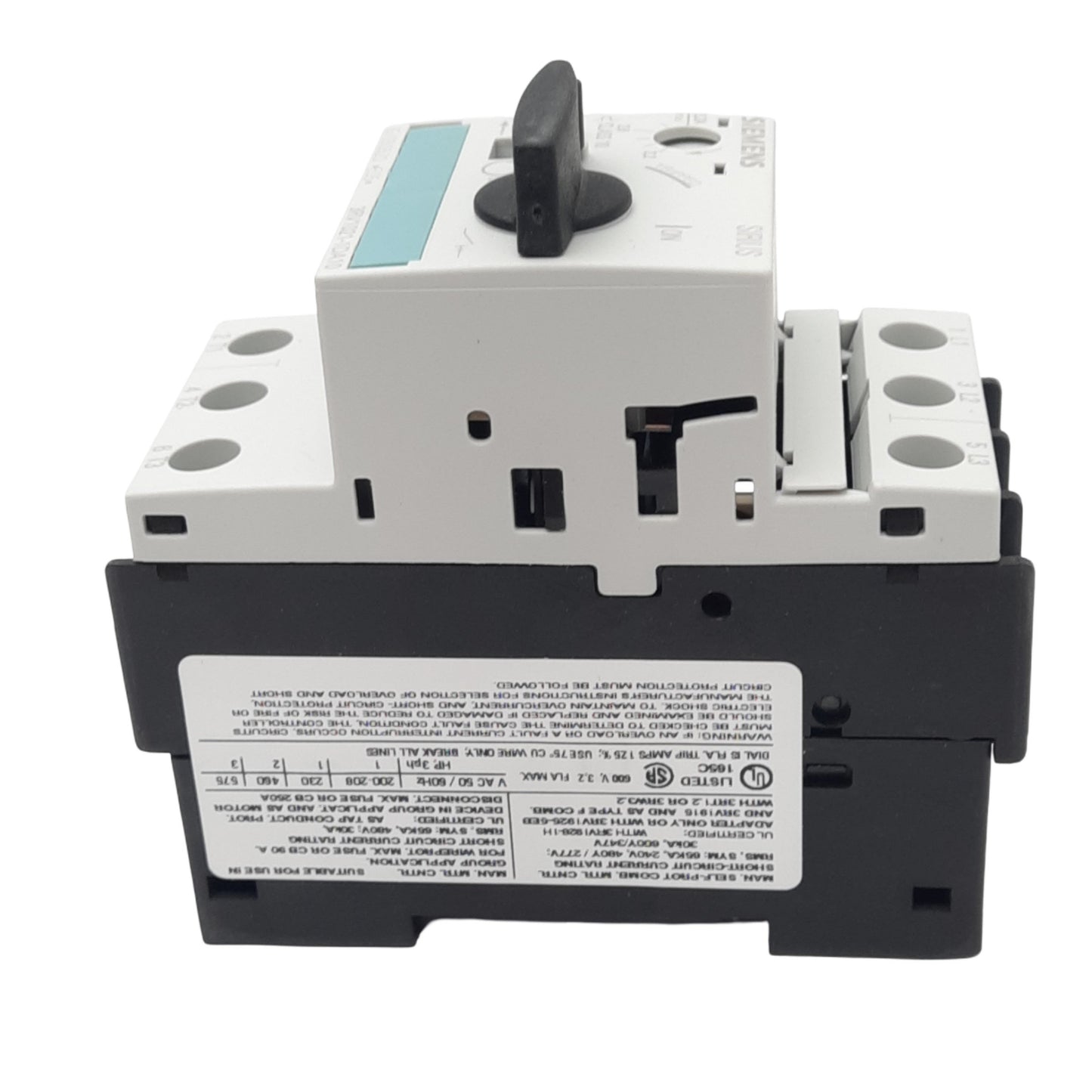 New Siemens 3RV1021-1DA10 Motor Circuit Breaker, 3-Pole, 1NO 1NC Aux, 2.2-3.2A
