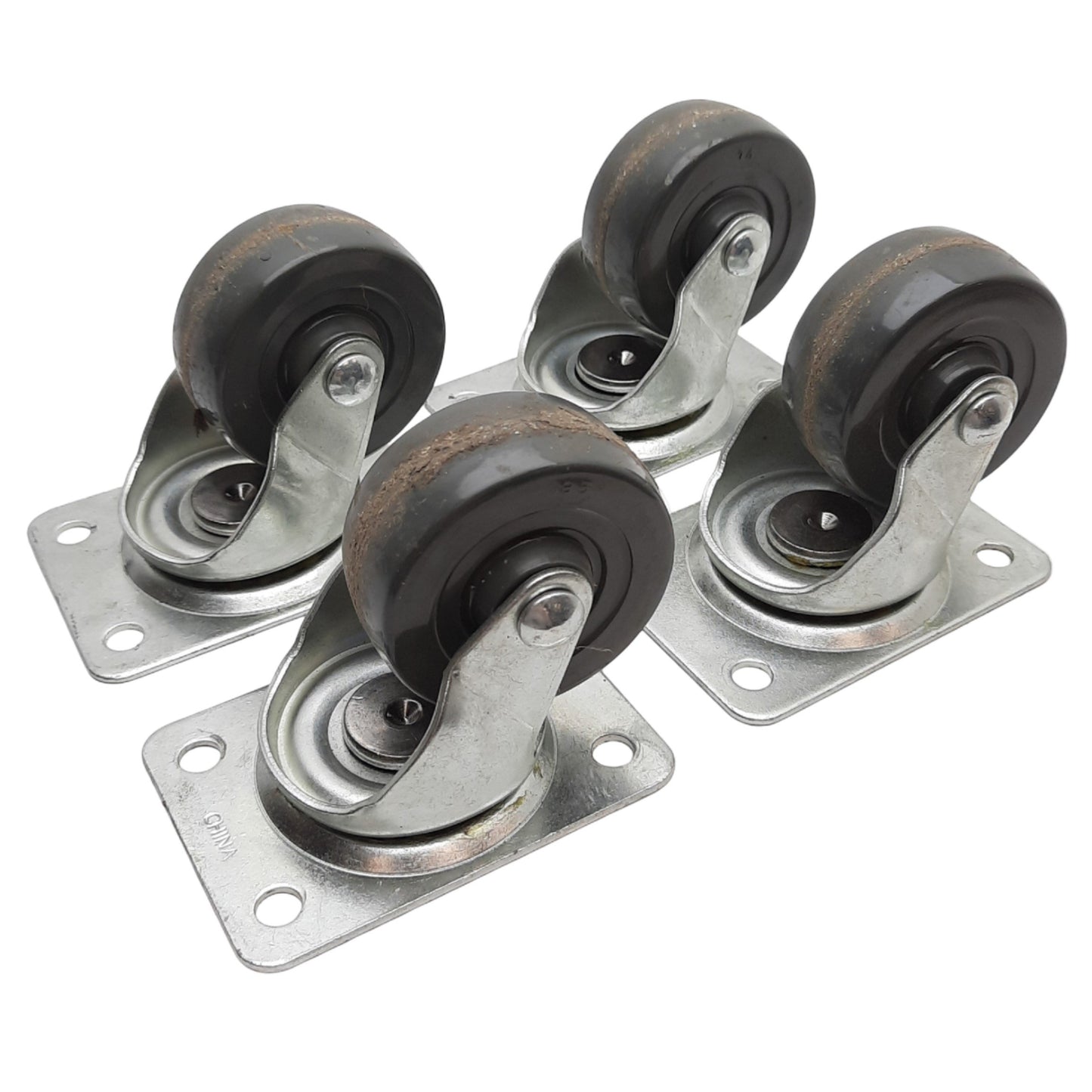 Used Lot of 4 Shephard PSQ25115ZN-3H General Duty Caster ø2-1/2in Wheel, 175lb Load