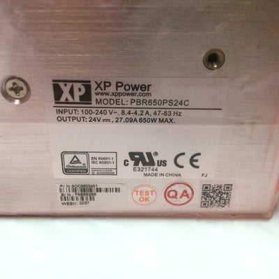 New XP PBR650PS24C Medical & ITE Power Supply 100-240VAC In, 24VDC 27A Out 650W