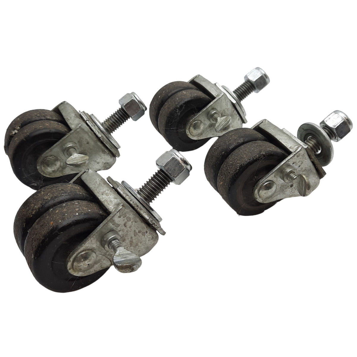 Used Lot of 4 Bassick 9006X2RP Machine Caster ø2in Wheel, 125lb Load, 2-5/8in Height