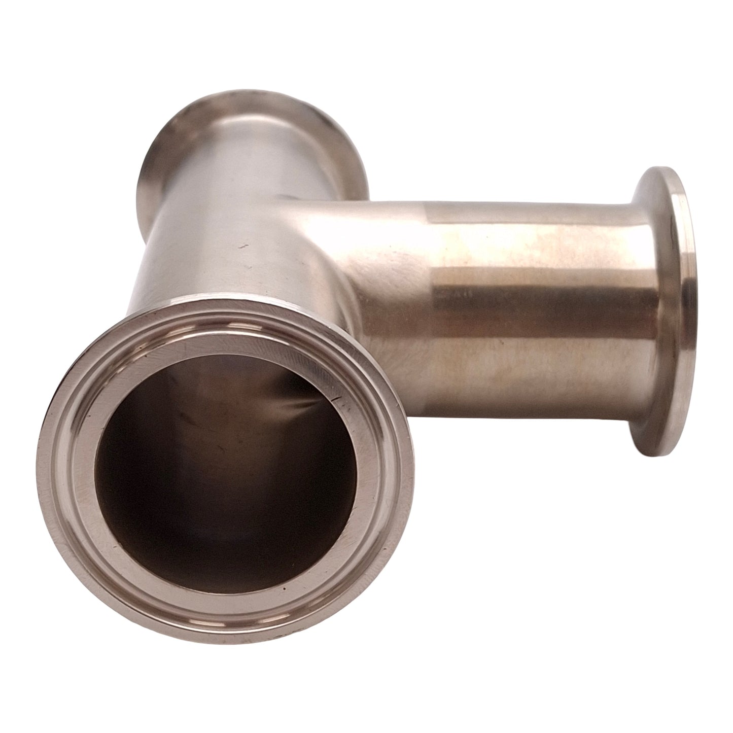 Used Tri-Clover Sanitary 304 Stainless Steel Tee, 1.5in Tri-Clamp, 5.75in x 3.875in