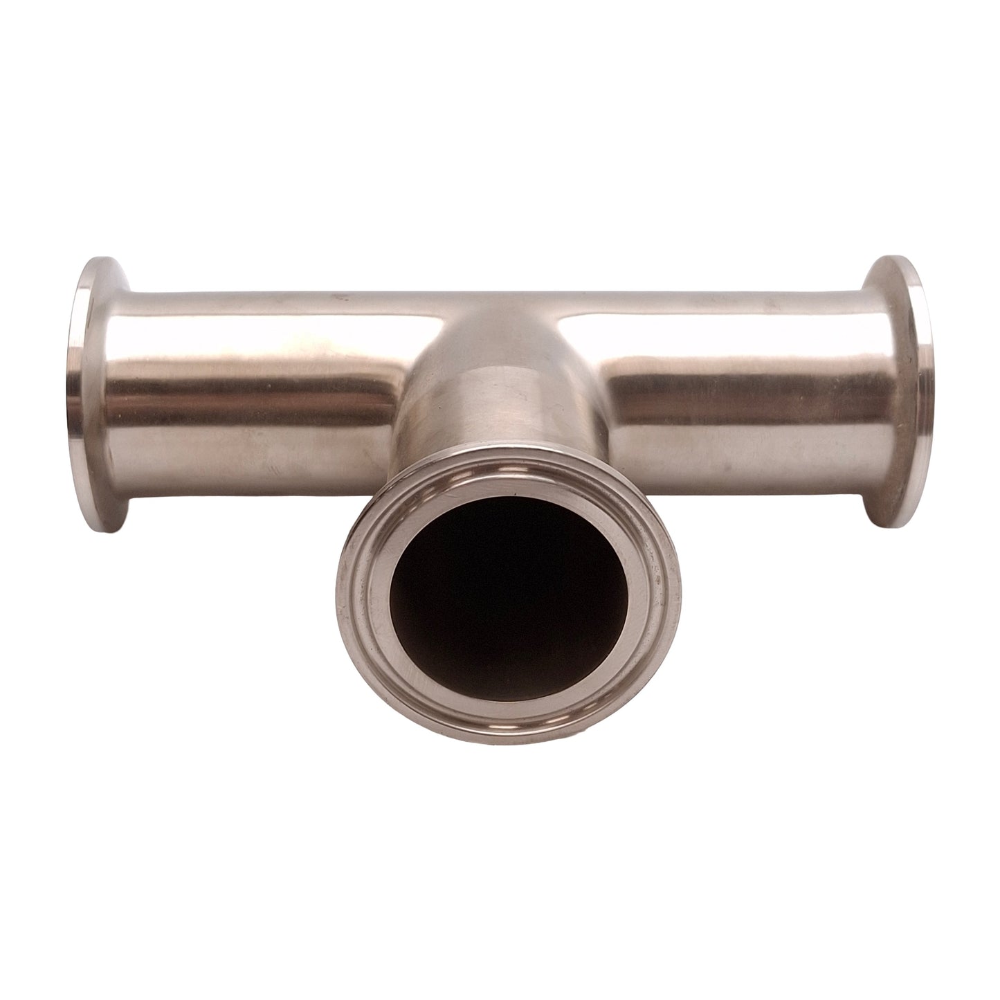 Used Tri-Clover Sanitary 304 Stainless Steel Tee, 1.5in Tri-Clamp, 5.75in x 3.875in
