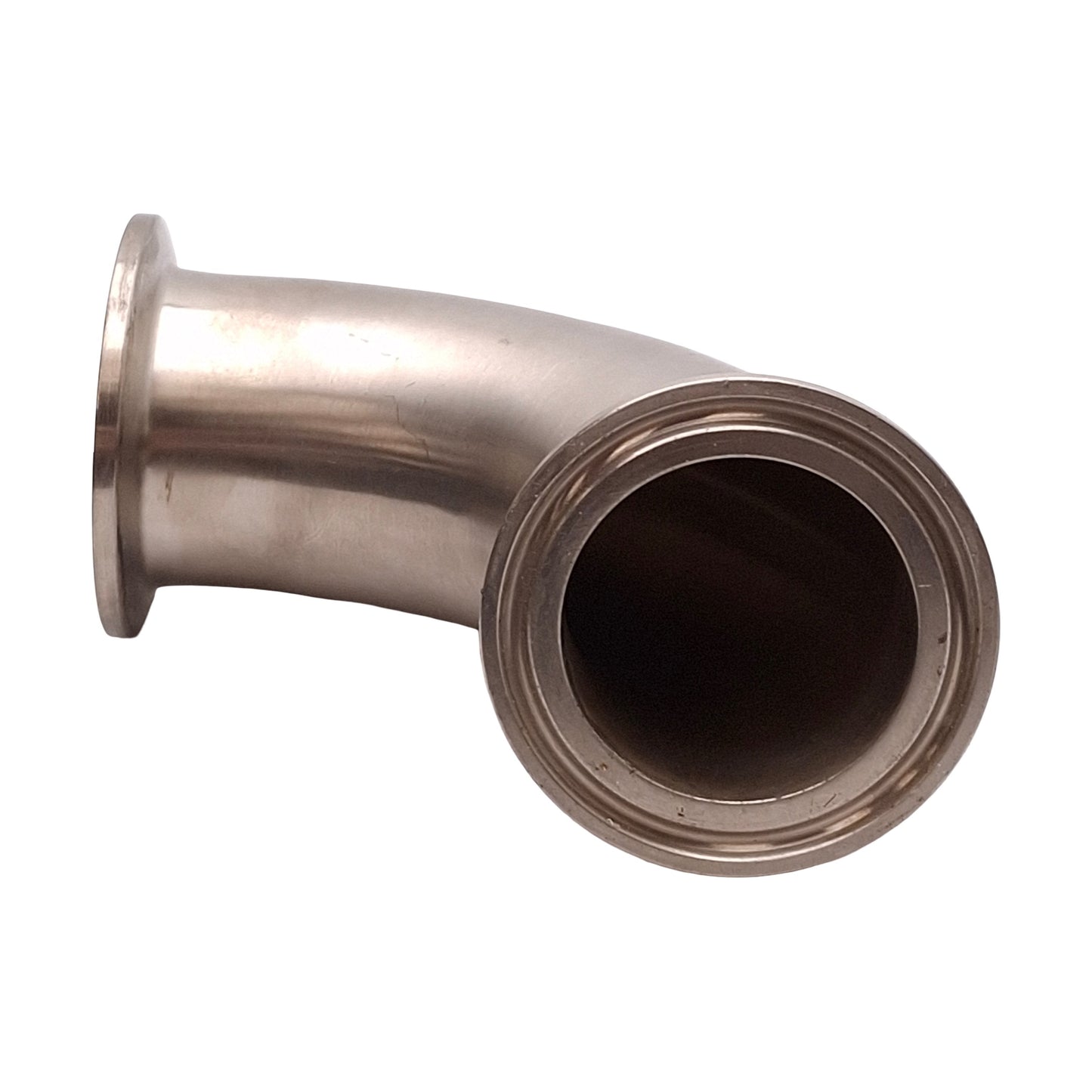 Used Lot of 2 Tri-Clover Sanitary 90° Elbow, 304 Stainless Steel, 1.5in Tri-Clamp