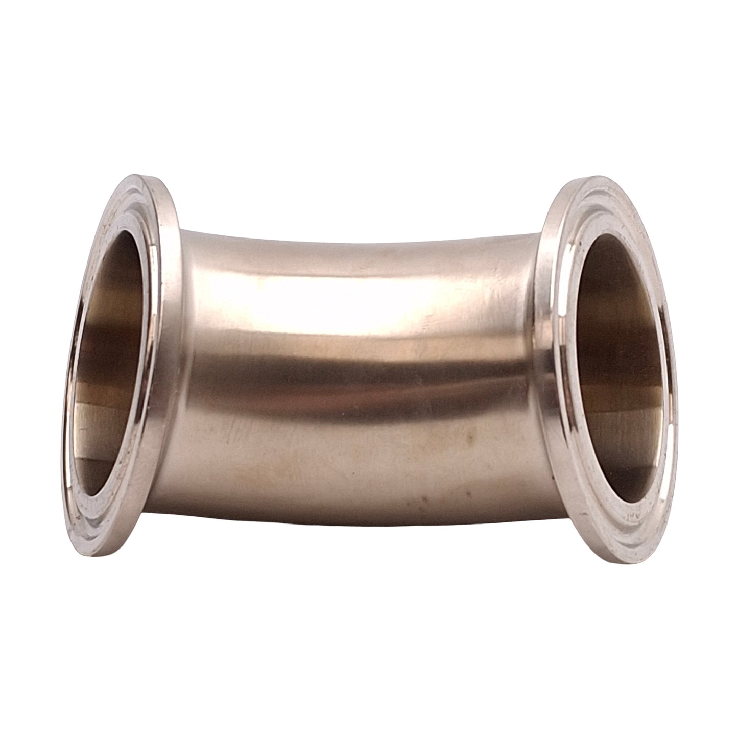 Used Lot of 3 Sanitary 316L Stainless Steel 45° Elbow Fitting, 1.5in Tri-Clamp