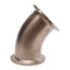 Used Lot of 3 Sanitary 316L Stainless Steel 45° Elbow Fitting, 1.5in Tri-Clamp
