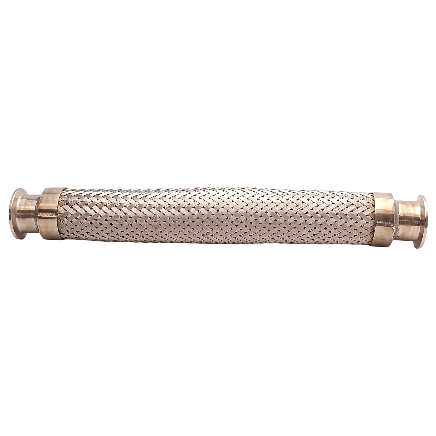 Used Flexible Stainless Steel Braided Coupling, 15.25in Long, 1.5in Tri-Clamp Fitting