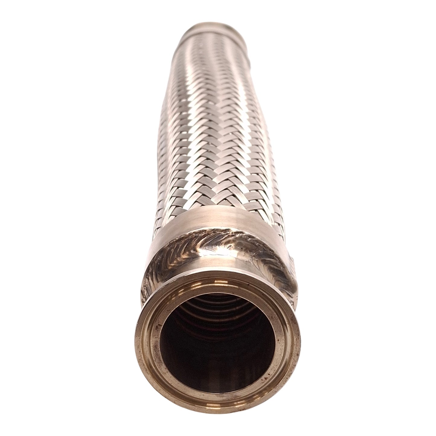 Used Flexible Stainless Steel Braided Coupling, 15.25in Long, 1.5in Tri-Clamp Fitting