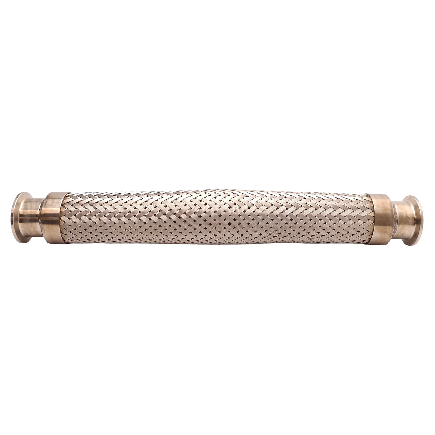 Used Flexible Stainless Steel Braided Coupling, 15.25in Long, 1.5in Tri-Clamp Fitting
