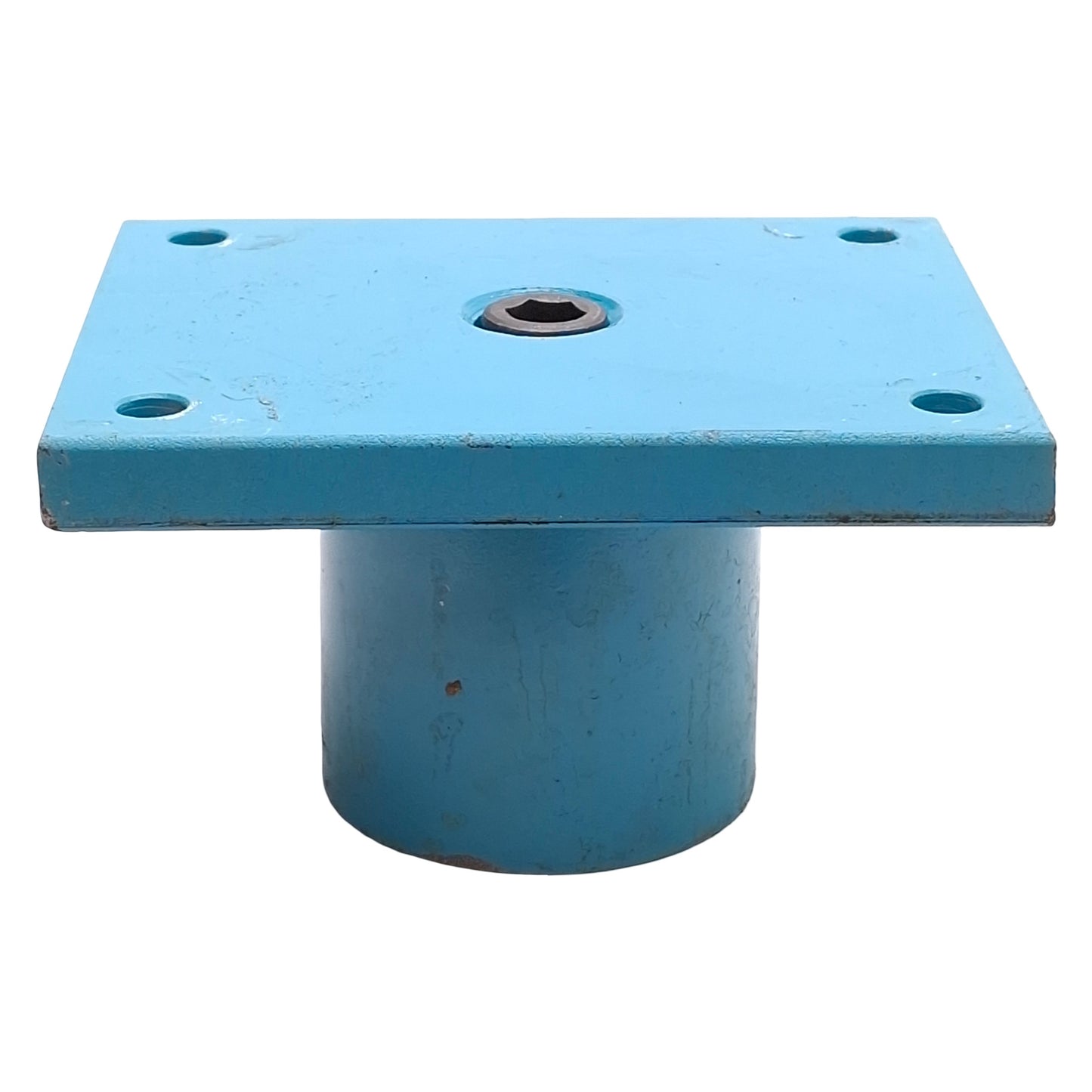 Used Heavy Duty Flange Mount Steel Caster Plate, 5" x 4" x 2.75", ø0.5" ID Stem Hole