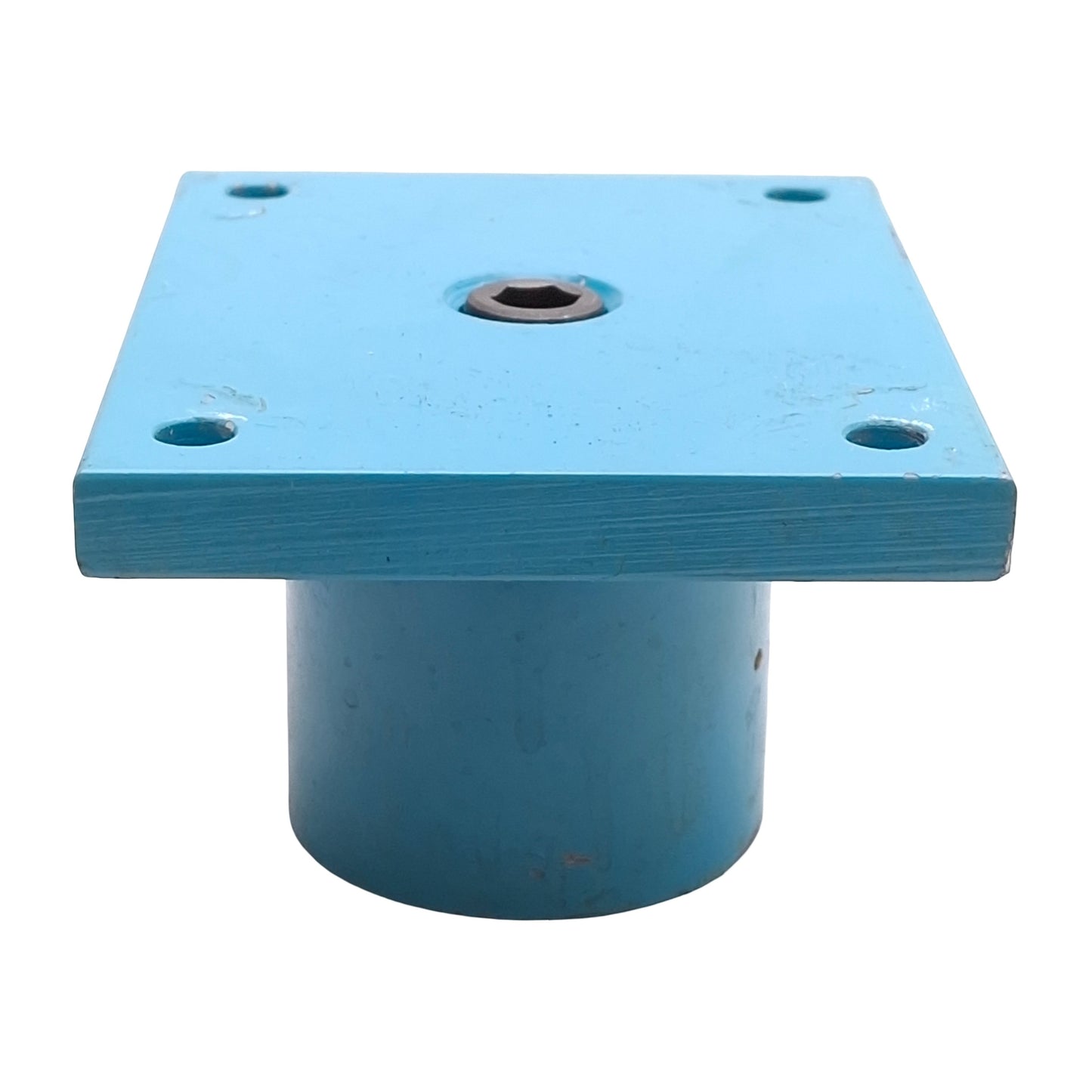 Used Heavy Duty Flange Mount Steel Caster Plate, 5" x 4" x 2.75", ø0.5" ID Stem Hole