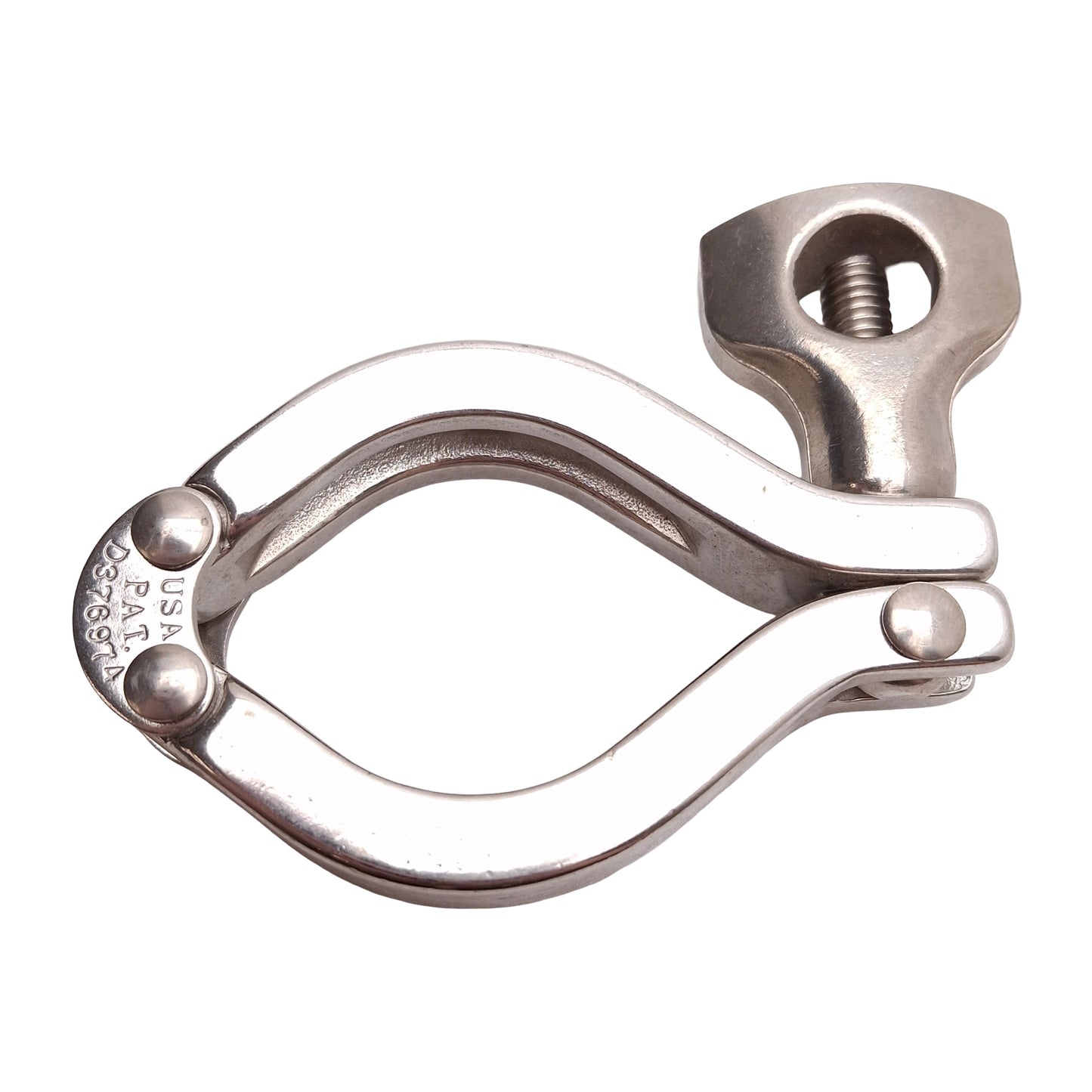 Used Lot of 4 Stainless Steel Hinged Double Pin Tri-Clamp Sanitary Fitting, 1.5in