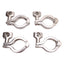 Used Lot of 4 Stainless Steel Hinged Double Pin Tri-Clamp Sanitary Fitting 1.5in