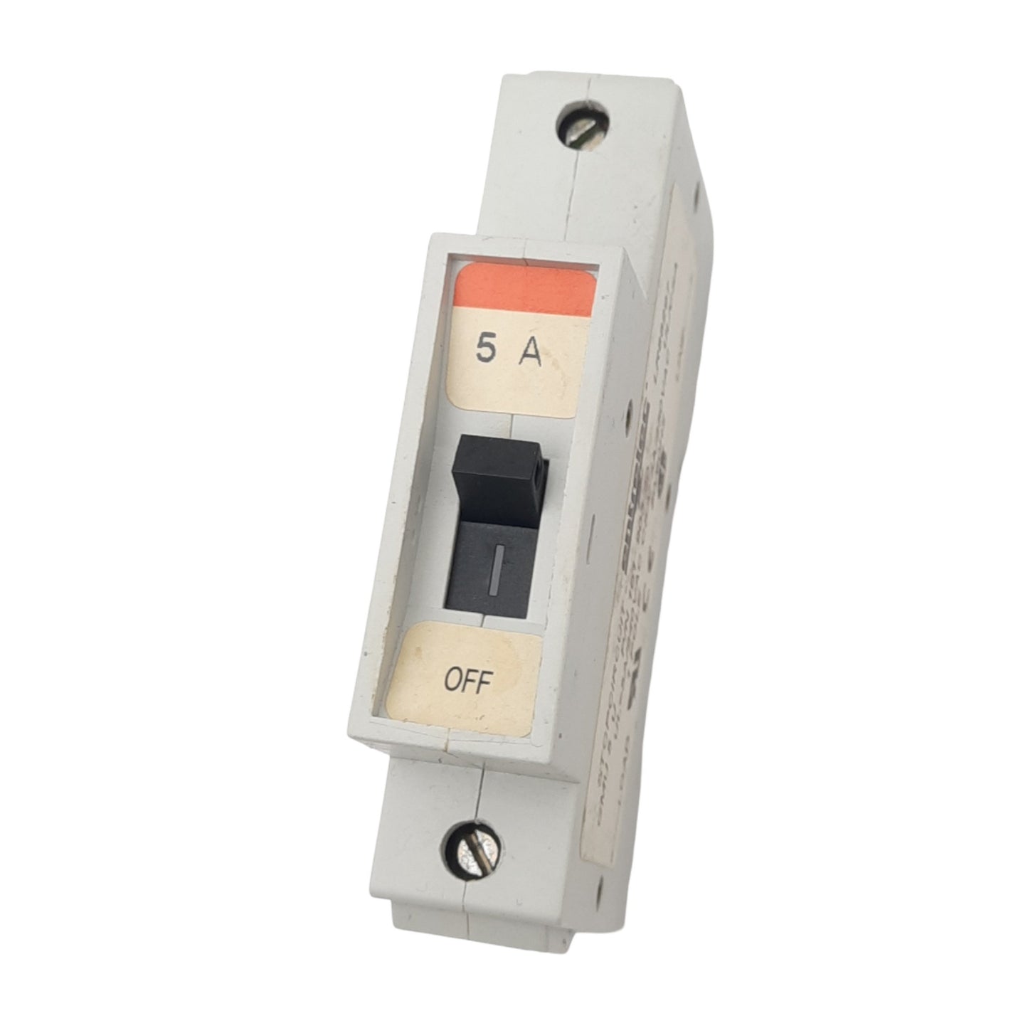 Used Entrelec GMU 5 U Miniature Circuit Breaker, 1-Pole, 5A, 240VAC Max, DIN Rail