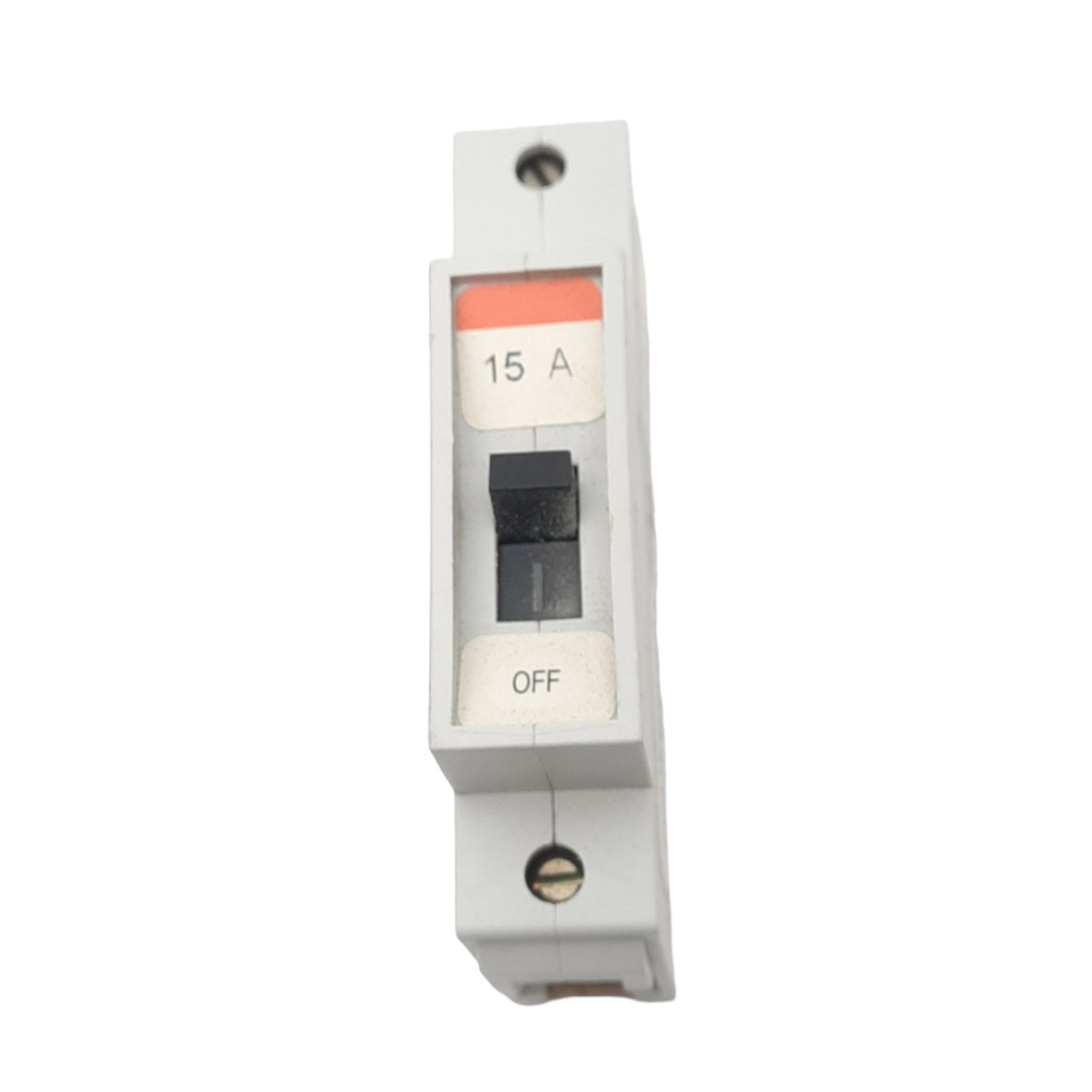 Used Entrelec GMU 15 U Miniature Circuit Breaker, 1-Pole, 15A, 240VAC Max, DIN Rail