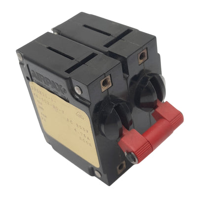 Used Airpax IPGH11-1-64-502-20-V Magnetic Circuit Breaker, 2-Pole, 6.25A, 250VAC Max
